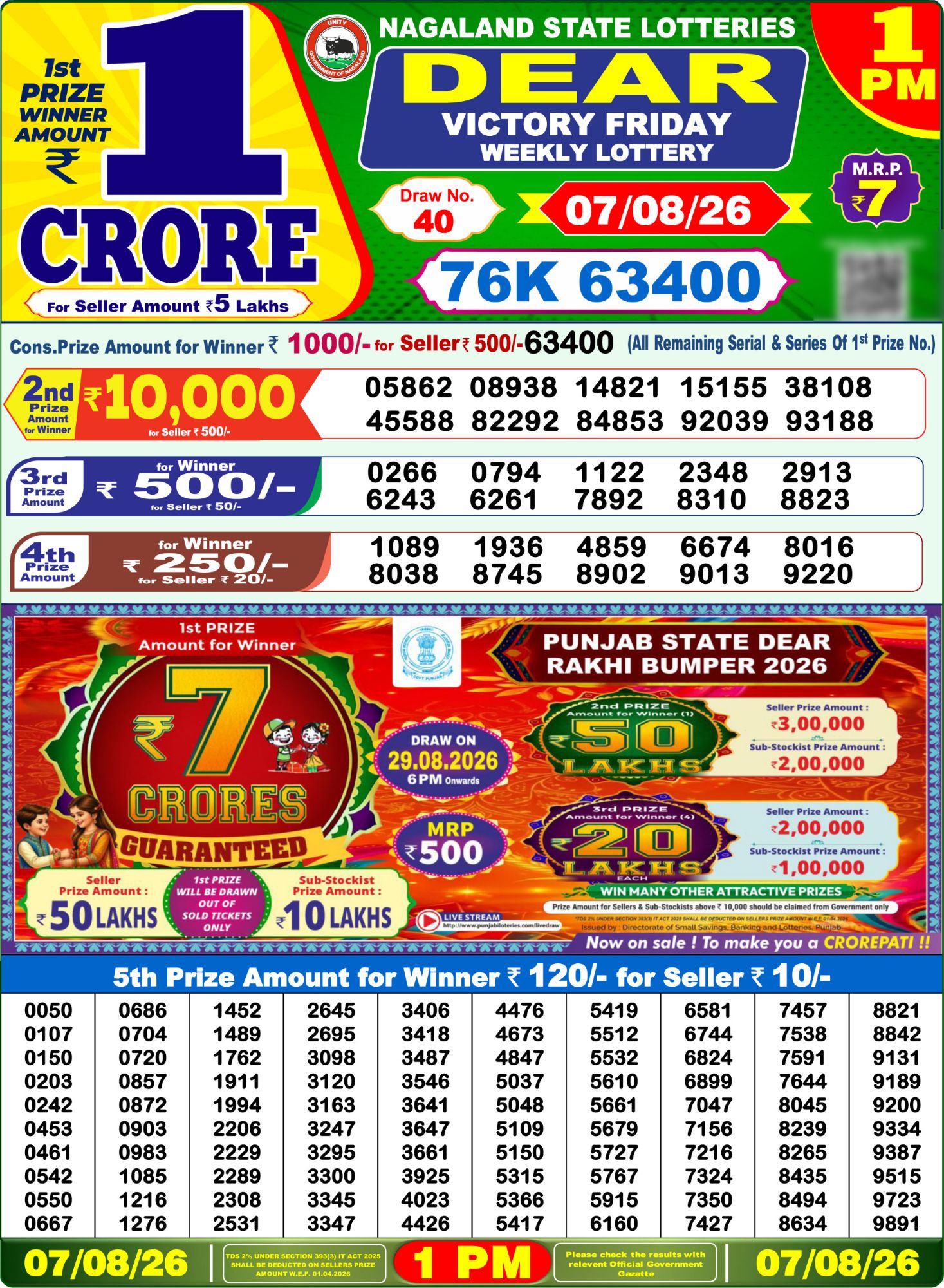 Lottery Sambad 1PM Result 07 08 26 Dear Victory Friday Weekly Lottery Result official chart Lottery Sambad 1PM Result 07 08 26 Dear Victory Friday Weekly Lottery Result official chart